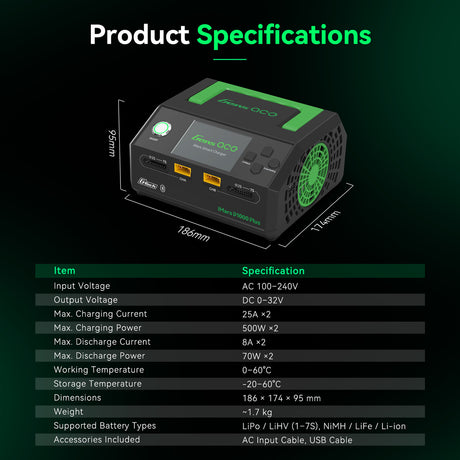 iMars D1000 Plus charger specifications