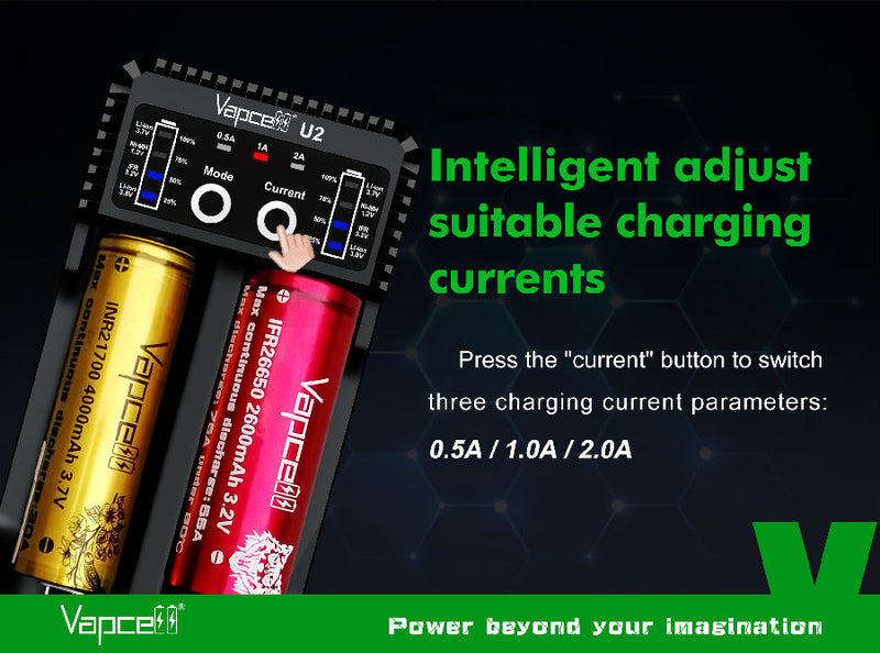 Vapcell U2 Cylincrical Li-ion/Ni-Mh/Ni-Cd battery charger